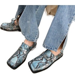 TIFGHK Thick Heel Serpentine British Outer wear Thick Bottom Square Head Flat Mules 33 Heise $37.94 Mules & Clogs