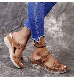 Plantar Faciitis Shoes Orthopedic Flip Flops Women Wide Width Flat Sandals for Women Dressy Brown Sandals for Women Extra Wid...