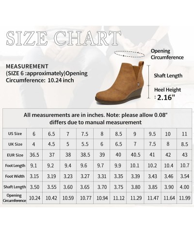 Women's Ankle Boots Wedge Heel Booties Casual Shoes for Women No Zipper-937-brown $23.32 Boots