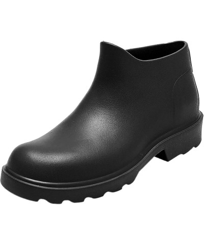 Rain Boots for Women,Women Vintage Solid Waterproof Mid Calf Ankle Boots Cute Fashion Comfortable Garden Shoes A1-black $14.8...