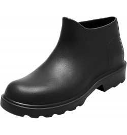 Rain Boots for Women,Women Vintage Solid Waterproof Mid Calf Ankle Boots Cute Fashion Comfortable Garden Shoes A1-black $14.8...