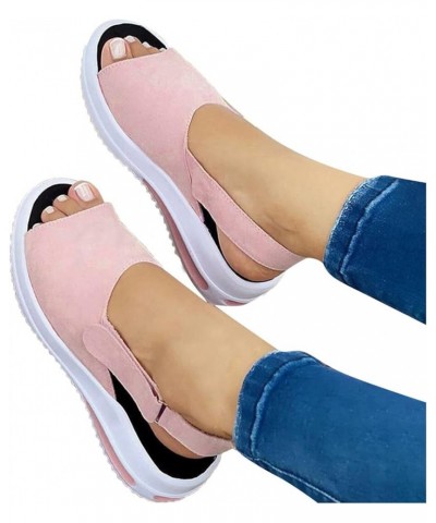 Women Slingback Wedges Platforms Sport Casual Fashion Women's Sandals Shoes Beach Toe Women's casual shoes Pink $10.85 Sandals