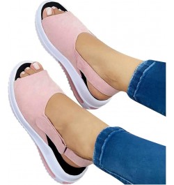 Women Slingback Wedges Platforms Sport Casual Fashion Women's Sandals Shoes Beach Toe Women's casual shoes Pink $10.85 Sandals