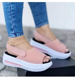 Women Slingback Wedges Platforms Sport Casual Fashion Women's Sandals Shoes Beach Toe Women's casual shoes Pink $10.85 Sandals