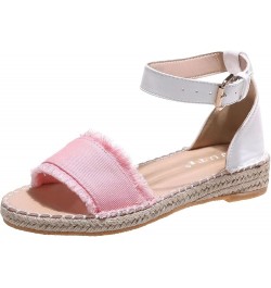 Crystal Sandals for Women Women's Large Size Flat Rope Sandals Casual Flat Sandals Lady Sandals Shower Slides for Women Pink ...