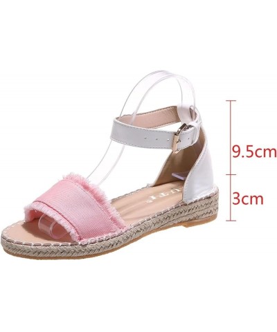 Crystal Sandals for Women Women's Large Size Flat Rope Sandals Casual Flat Sandals Lady Sandals Shower Slides for Women Pink ...