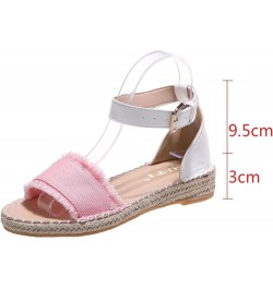 Crystal Sandals for Women Women's Large Size Flat Rope Sandals Casual Flat Sandals Lady Sandals Shower Slides for Women Pink ...