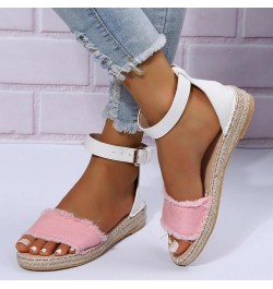 Crystal Sandals for Women Women's Large Size Flat Rope Sandals Casual Flat Sandals Lady Sandals Shower Slides for Women Pink ...