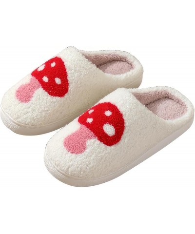 Checkered Slippers for Women Men Spooky Slides Keep warm Cozy House Slippers Indoor Outdoor Shoes Mushroom $7.41 Slippers