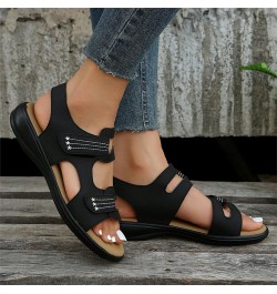 Flats for Women Chunky Block Heels Shoes Yoga Mat Orthopedic Sandal Straps Slip-on Casual Summer Dressy Slide 30-ixpyn-black5...