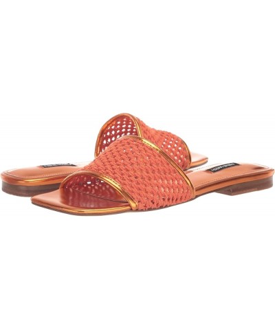 Womens Mends Flat Sandal Orange 800 $19.95 Sandals