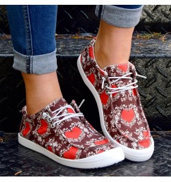 Canvas Shoes for Women,Funny Print Slip on Sneaker Shoes Lace-up Tennis Walking Shoes Low Tops Platform Shoes C Red $9.64 Ath...