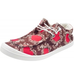 Canvas Shoes for Women,Funny Print Slip on Sneaker Shoes Lace-up Tennis Walking Shoes Low Tops Platform Shoes C Red $9.64 Ath...