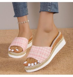 summer flats sandles womans dressy gold shoes for women wedding women flats comfortable dressy wedges slide sandals Z 03-pink...