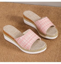 summer flats sandles womans dressy gold shoes for women wedding women flats comfortable dressy wedges slide sandals Z 03-pink...