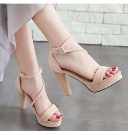 High Heeled Sandals for Women Classic Open Toe Suede Platform Block Heels Ankle Strap Hook and Loop Pumps Dress Shoes Grey $2...