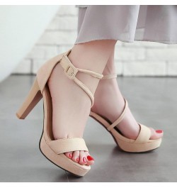 High Heeled Sandals for Women Classic Open Toe Suede Platform Block Heels Ankle Strap Hook and Loop Pumps Dress Shoes Grey $2...