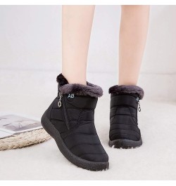 Snow Boots for Women Winter Boots Outdoor Keep Warm Comfortable Ankle Boots Round Toe Plush Pull-On Boots Black $16.69 Boots