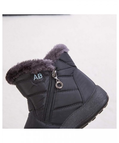 Snow Boots for Women Winter Boots Outdoor Keep Warm Comfortable Ankle Boots Round Toe Plush Pull-On Boots Black $16.69 Boots