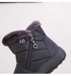 Snow Boots for Women Winter Boots Outdoor Keep Warm Comfortable Ankle Boots Round Toe Plush Pull-On Boots Black $16.69 Boots