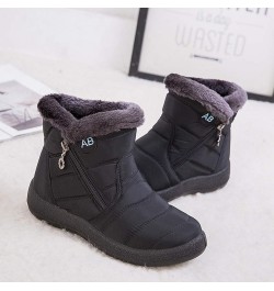 Snow Boots for Women Winter Boots Outdoor Keep Warm Comfortable Ankle Boots Round Toe Plush Pull-On Boots Black $16.69 Boots