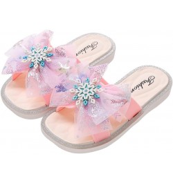 Girls Soft Polka Dot Bow Pearl Slip-On Platform Slides Sandals Summer Flatform Sandals Pink $12.64 Sandals