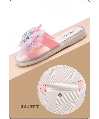 Girls Soft Polka Dot Bow Pearl Slip-On Platform Slides Sandals Summer Flatform Sandals Pink $12.64 Sandals