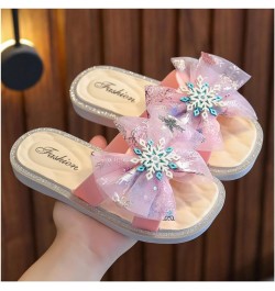 Girls Soft Polka Dot Bow Pearl Slip-On Platform Slides Sandals Summer Flatform Sandals Pink $12.64 Sandals