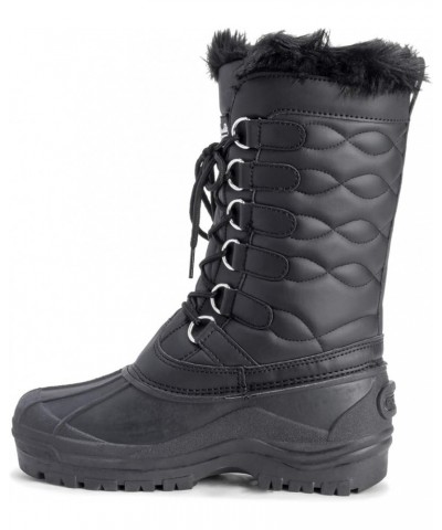 Womens Nylon Cold Weather Outdoor Snow Duck Winter Rain Lace Boo Black Leather $21.60 Outdoor Shoes