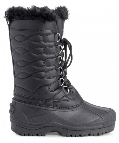 Womens Nylon Cold Weather Outdoor Snow Duck Winter Rain Lace Boo Black Leather $21.60 Outdoor Shoes