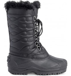 Womens Nylon Cold Weather Outdoor Snow Duck Winter Rain Lace Boo Black Leather $21.60 Outdoor Shoes