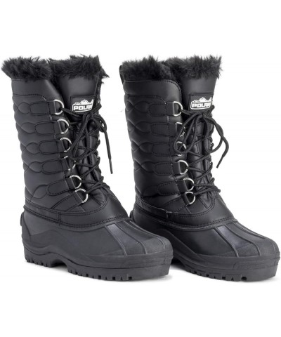 Womens Nylon Cold Weather Outdoor Snow Duck Winter Rain Lace Boo Black Leather $21.60 Outdoor Shoes