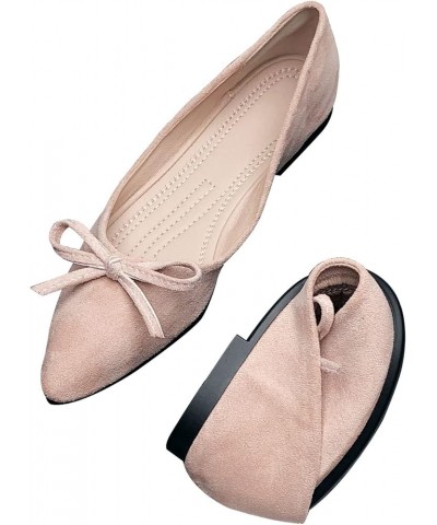 Knotted Ballet Flats for Women Comfortable Women's Flat Shoes Pointed Toe Slip on Loafers Shoes Women Dressy 122-suede-cute P...