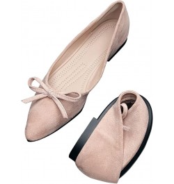 Knotted Ballet Flats for Women Comfortable Women's Flat Shoes Pointed Toe Slip on Loafers Shoes Women Dressy 122-suede-cute P...