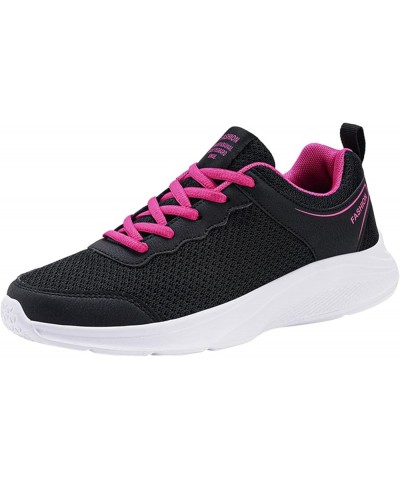 Breathable Sneakers Womens White PU Leather Sneakers Low Top Tennis Shoes Casual Walking Shoes Z 14-hot Pink $12.33 Athletic ...