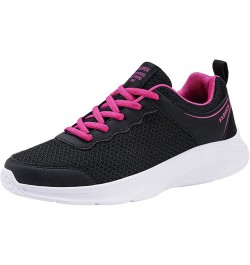 Breathable Sneakers Womens White PU Leather Sneakers Low Top Tennis Shoes Casual Walking Shoes Z 14-hot Pink $12.33 Athletic ...