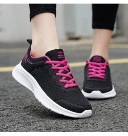 Breathable Sneakers Womens White PU Leather Sneakers Low Top Tennis Shoes Casual Walking Shoes Z 14-hot Pink $12.33 Athletic ...