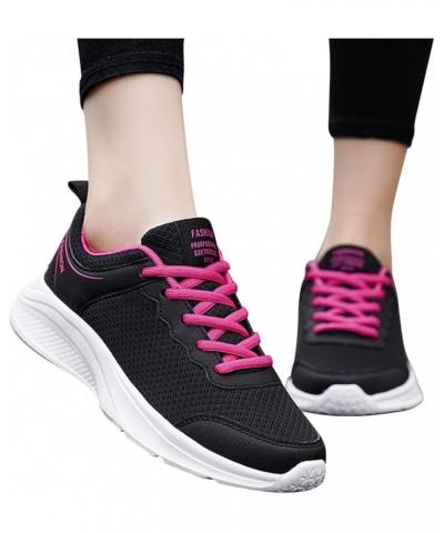 Breathable Sneakers Womens White PU Leather Sneakers Low Top Tennis Shoes Casual Walking Shoes Z 14-hot Pink $12.33 Athletic ...