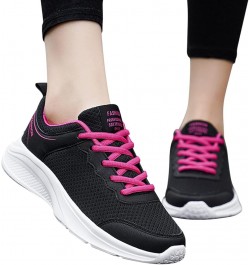 Breathable Sneakers Womens White PU Leather Sneakers Low Top Tennis Shoes Casual Walking Shoes Z 14-hot Pink $12.33 Athletic ...