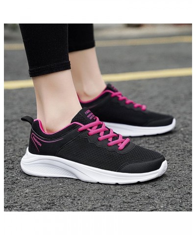 Breathable Sneakers Womens White PU Leather Sneakers Low Top Tennis Shoes Casual Walking Shoes Z 14-hot Pink $12.33 Athletic ...