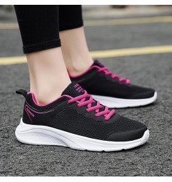 Breathable Sneakers Womens White PU Leather Sneakers Low Top Tennis Shoes Casual Walking Shoes Z 14-hot Pink $12.33 Athletic ...