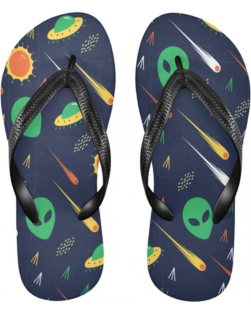 Alien Ufo Star Wars Womens Flip Flops Summer Beach Sandals Casual Thong Slippers Comfortable Shower Slippers Non Slip Water S...