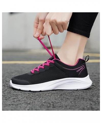 Breathable Sneakers Womens White PU Leather Sneakers Low Top Tennis Shoes Casual Walking Shoes Z 14-hot Pink $12.33 Athletic ...