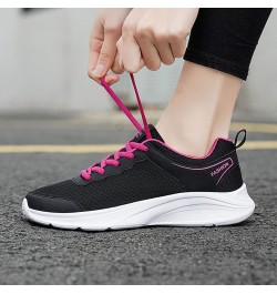 Breathable Sneakers Womens White PU Leather Sneakers Low Top Tennis Shoes Casual Walking Shoes Z 14-hot Pink $12.33 Athletic ...