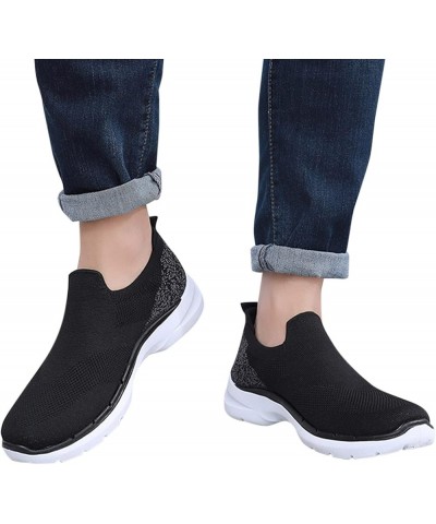 Casual Sneakers for Men Soft Sole Trainers Slip On Sneakers Cycling Shoes for Men 1-black $22.10 Athletic Shoes