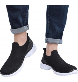 Casual Sneakers for Men Soft Sole Trainers Slip On Sneakers Cycling Shoes for Men 1-black $22.10 Athletic Shoes