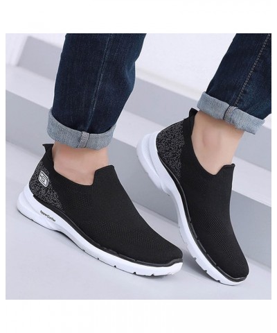 Casual Sneakers for Men Soft Sole Trainers Slip On Sneakers Cycling Shoes for Men 1-black $22.10 Athletic Shoes