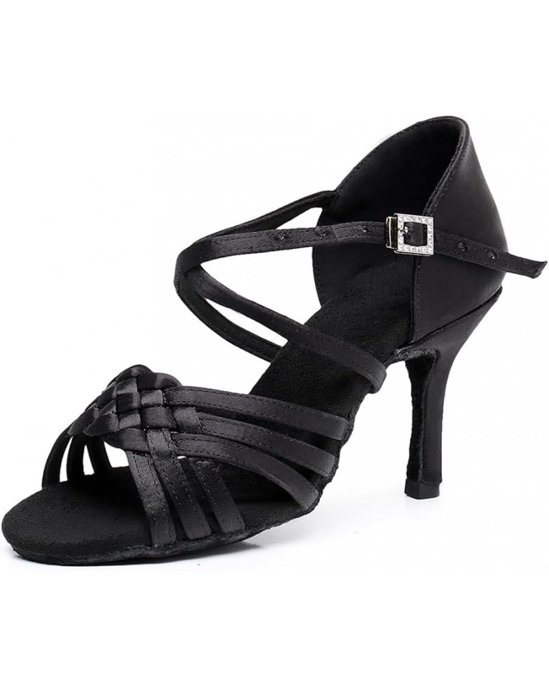 Women's Latin Dance Shoes Salsa Ballroom Dancing Practice Shoes,Model EM3032 Black-3.33" Heels-em3032 $23.03 Athletic Shoes