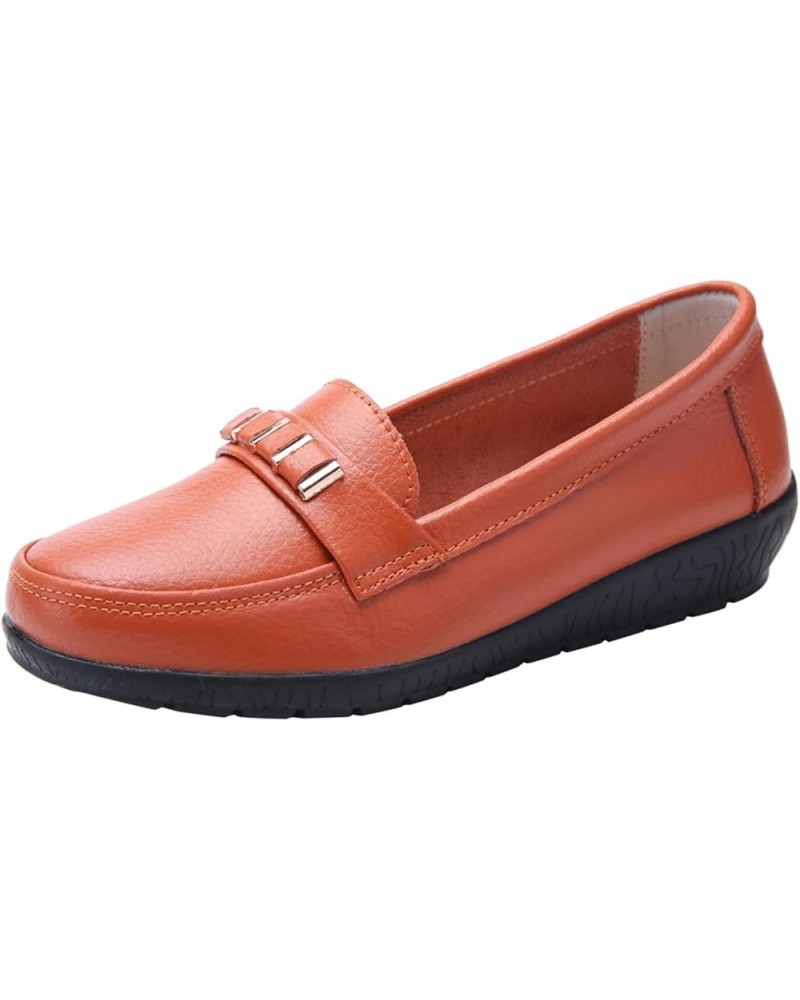 Women's Casual Cloth Shoes Casual Shoes for Walking Casual Flat Shoes Canvas Slip On Comfortable Driving Shoes Orange $15.63 ...