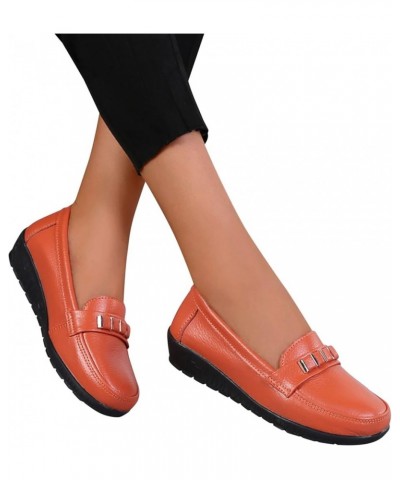 Women's Casual Cloth Shoes Casual Shoes for Walking Casual Flat Shoes Canvas Slip On Comfortable Driving Shoes Orange $15.63 ...